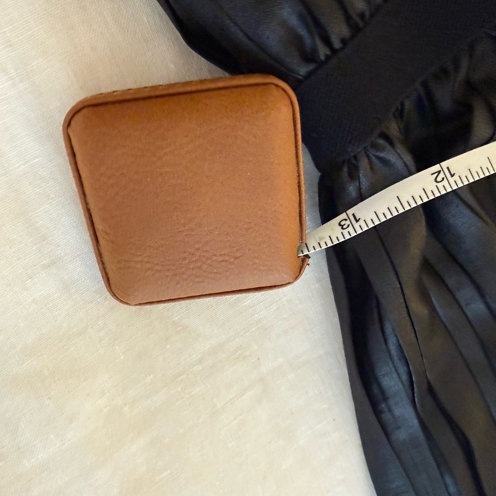 BCBGMaxAzria Black and Beige Pleated Sleeveless Midi Dress - Picture 8 of 8